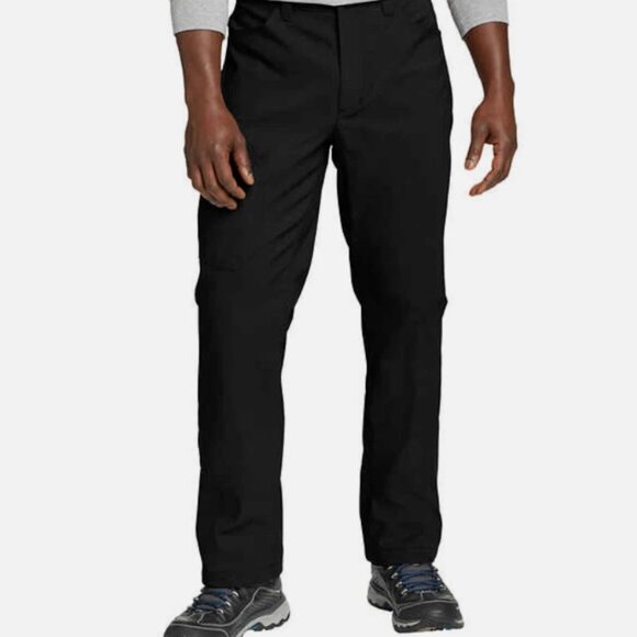 Eddie Bauer Fleece Lined Tech Pants Mens 40 x 30 Black Water Repellent Insulated - Picture 3 of 14